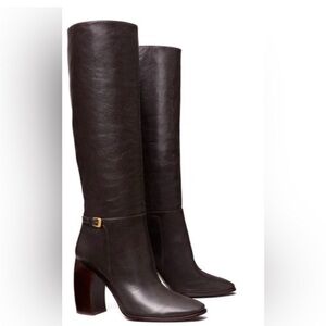 Tory Burch Banana Heel Brown Knee Boots 6.5